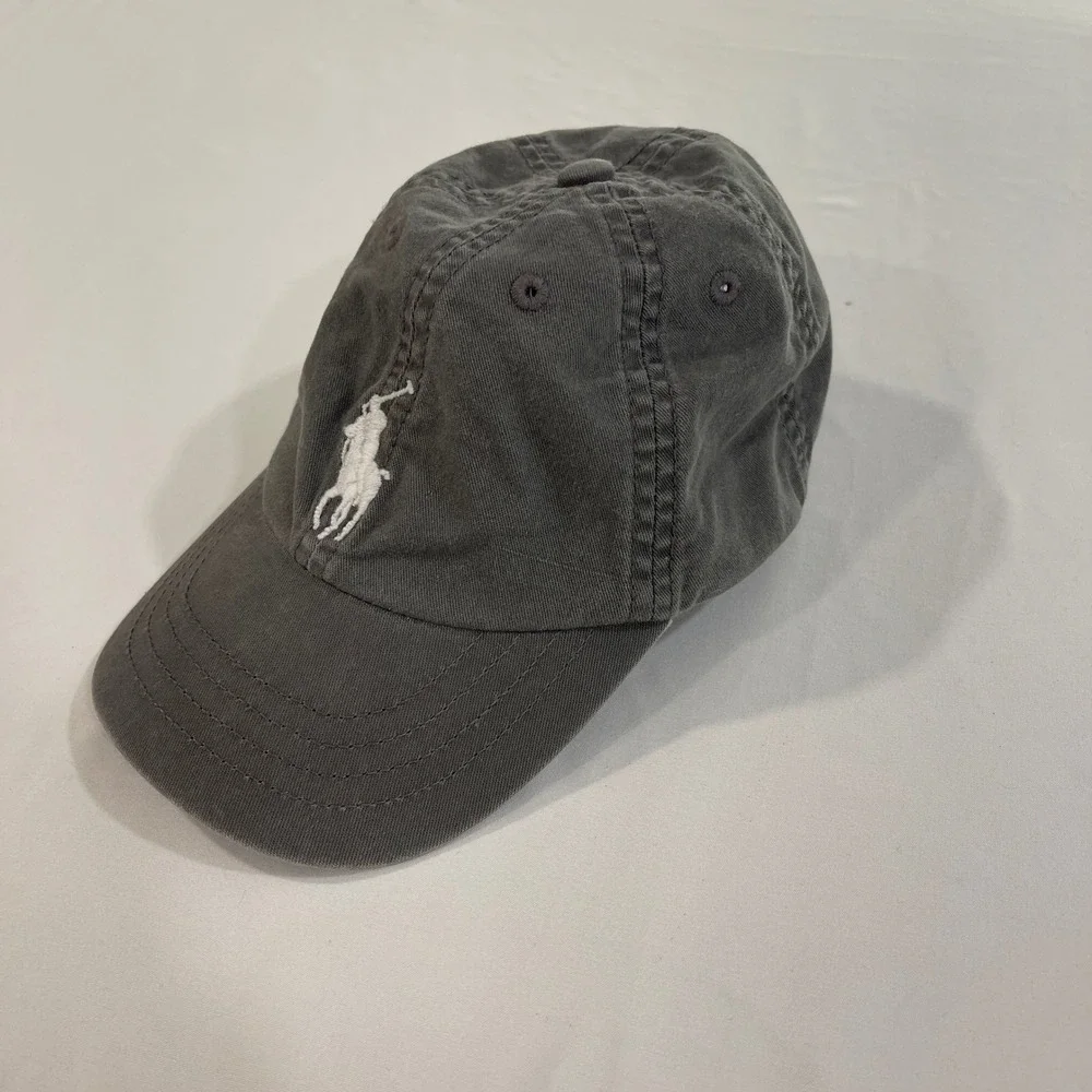Ralph Lauren‎ Polo Chino Baseball Cap Toddler Gray Big Pony 3 | Preppy Classic